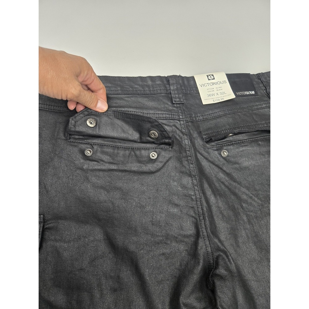 Victorious Jeans Premium Men's Black Denim NWT 36x32 DL1401 - Picture 4 of 15